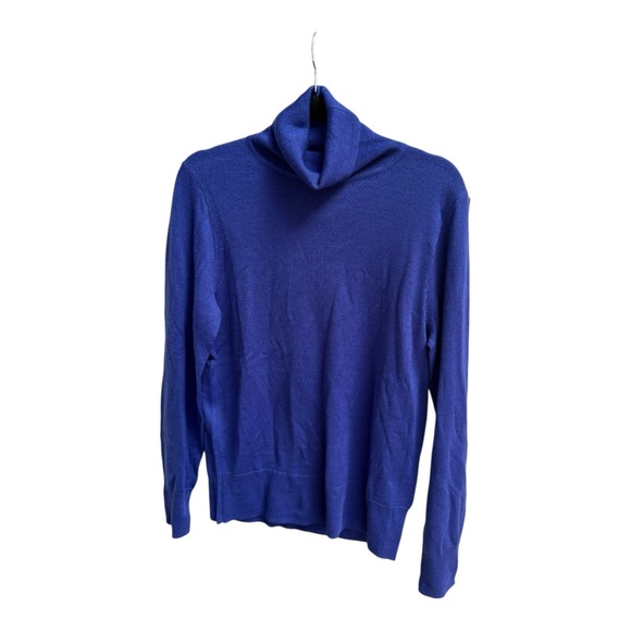 J. Crew Merino Wool Deep Blue Turtleneck Sweater NWT Women’s Large Cozy Soft - Picture 4 of 15